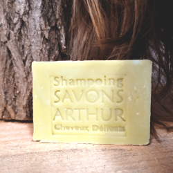 Shampoing Solide Bio Citronné -Cheveux délicats- "Les Savons d'Arthur" 100gr, sans emballage, zéro déchet, produit bio